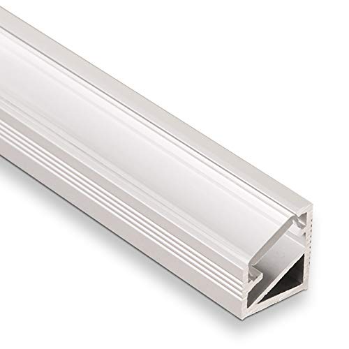 10 Stück LED Profil-66 Eckprofil Alu eloxiert mit opaler Abdeckung 2000 x 14,5 x 16,5 mm von SO-TECH® von SOTECH
