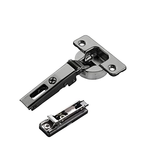 2 x Salice Topfband Serie 700 Titanium anthrazit mit Dämpfer im Topf 110° T48 Eckanschlag inkl. Linear-Montageplatte Höhe 3 mm mit Euroschrauben und Exzenterverstellung Schrankscharnier von SO-TECH® von SOTECH