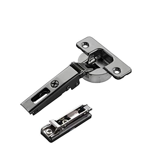 2 x Salice Topfband Serie 700 Titanium anthrazit mit Dämpfer im Topf 110° T48 Eckanschlag inkl. Linear-Montageplatte Höhe 6 mm mit Euroschrauben und Exzenterverstellung Schrankscharnier von SO-TECH® von SOTECH