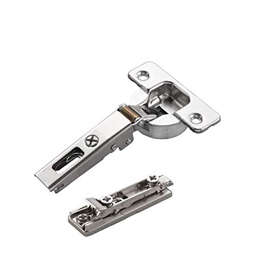2 x Salice Topfband Serie 700 mit Dämpfer im Topf 110° Bohrbild T52 Eckanschlag inkl. Linear-Montageplatte Höhe 6 mm mit vormontierten Euroschrauben, Exzenterverstellung Schrankscharnier von SO-TECH® von SOTECH