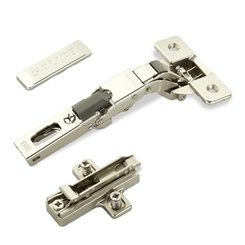 2 x Salice Universalscharniere 110° Bohrbild T45 Push Open für abgerundete, überfälzte und profilierte Türen mit Kreuz-Montageplatte Höhe 6 mm Exzenterverstellung, Scharnierarmabdeckung von SOTECH