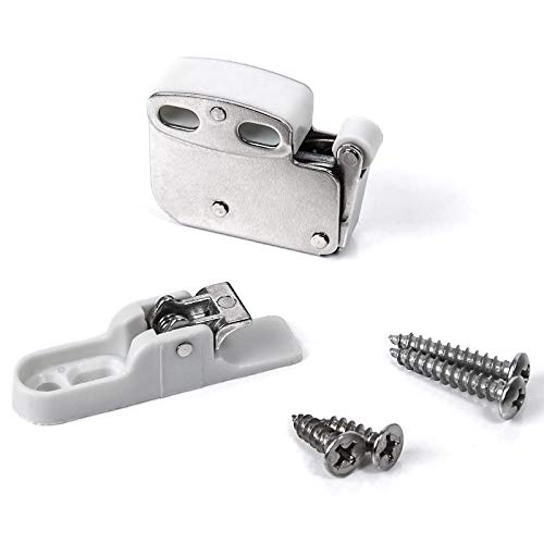 20 Stück SO-TECH® Federschnäpper Türschnapper Mini Latch inkl. Halteplatte - verbesserte Ausführung - Stahl verzinkt von SOTECH