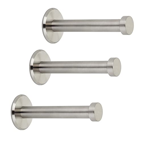 3 x Garderobenhaken TALEA echt Edelstahl massiv Ø 10/15 mm Länge 70 mm Gesamtlänge 73 mm mit Platte Haken Jackenhaken von SO-TECH® von SOTECH