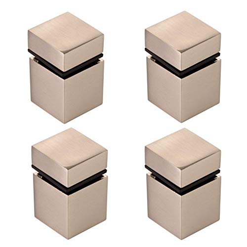 4 Stück SO-TECH® Bodenträger CUBE II Edelstahloptik Glasbodenträger Bodenträger von SOTECH