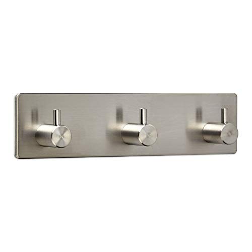 4 x Garderobenhaken PANDORA 3-fach (180 x 45 x 29 mm) Edelstahl rostfrei selbstklebend 3M für Küche & Bad Hakenleiste Dreifachhaken von SO-TECH® von SOTECH