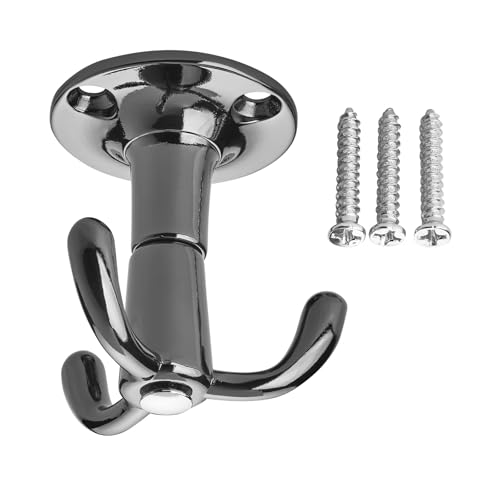 SOTECH 5 x Drehhaken TROMSO 3-fach schwarz verchromt 53 x 50 mm Sockel Ø 40 mm BA 25 mm Aluminium Kleideraufhänger Garderobe Drehbar von SOTECH