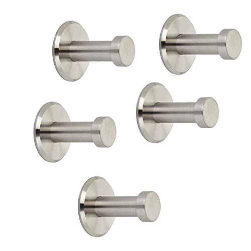 5 x Garderobenhaken TALEA echt Edelstahl massiv Ø 10/15 mm Länge 30 mm Gesamtlänge 33 mm mit Platte Wandhaken Aufhänger von SO-TECH® von SOTECH