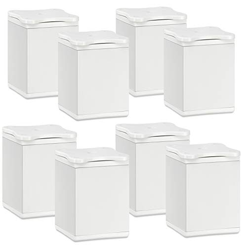 SOTECH 8 Stück Möbelfüße Quebec 60 mm (+ 10 mm) 40 x 40 mm weiß höhenverstellbare Schrankfüße aus Aluminium von SOTECH