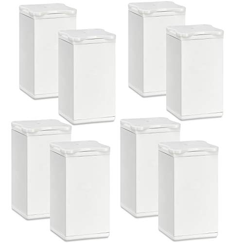 SOTECH 8 Stück Möbelfüße Quebec 80 mm (+ 10 mm) 40 x 40 mm weiß höhenverstellbare Schrankbeine aus Aluminium von SOTECH