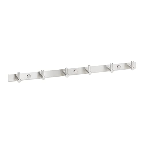 Garderobenhaken KARA Edelstahl als Einzelhaken oder Hakenleiste mit 4/6/8 Haken Garderobenleiste Wandhaken Wandgarderobe, Größe wählbar (6 Haken - L: 460 mm) von JUNKER DESIGN von SOTECH