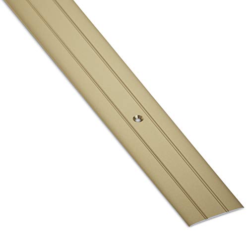 SOTECH 1 Stück Alu Übergangsprofil Cross flach Bodenprofil Tür Übergangsschiene Laminat, Parkett, Vinyl UVM. Breite 37 mm Türschwelle gelocht Aluminium Messing eloxiert Ausgleichsprofil 100 cm von SOTECH