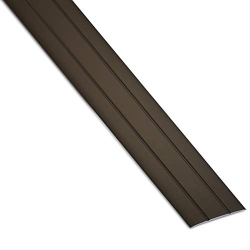 SOTECH 1 Stück Aluminium Übergangsprofil Cross selbstklebend Übergangsschiene Alu flach Boden-Leiste mit Breite 37 mm Ausgleichsprofil Bronze eloxiert Abdeckleiste 100 cm Bodenprofil Schiene von SOTECH