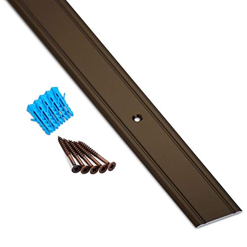 SOTECH 1 Stück Übergangsschiene Cross aus Aluminium Bronze eloxiert 1000 x 30 x 2 mm Übergangsprofil gelocht inkl. Schrauben u. Dübel Fußbodenschiene für Teppich, Laminat, Fliesen Übergänge von SOTECH