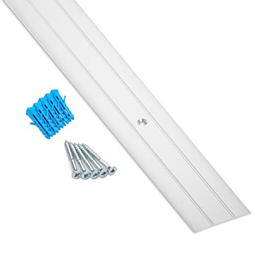 SOTECH 2 Stück Übergangsschienen Cross aus Aluminium Silber eloxiert 1000 x 37 x 2 mm Übergangsprofil gelocht inkl. Befestigungsset Bodenprofil für Teppich, Laminat, Fliesen Übergänge von SOTECH