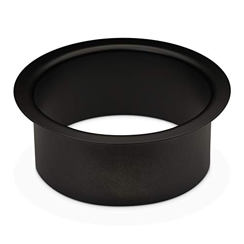 SOTECH Müll Einwurfhülse Edelstahl matt schwarz lackiert Ø 180 mm Höhe 70 mm zum Einbau in Waschtisch oder Arbeitsplatten Abfalleinwurf-Ring von SOTECH