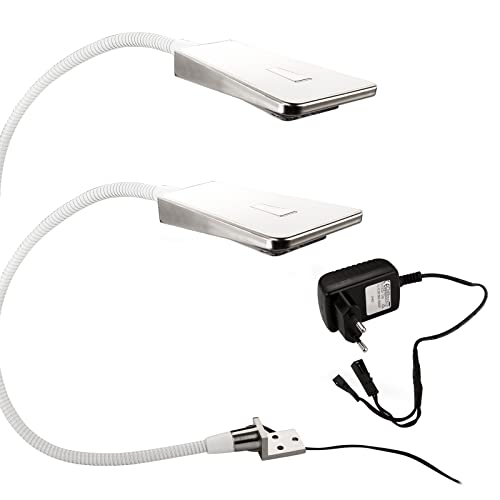 2 x SO-TECH® LED Bettleuchte Luminoso Weiß inkl. 1 x Netzteil Flexleuchte Leseleuchte Schwanenhalsleuchte von SOTECH