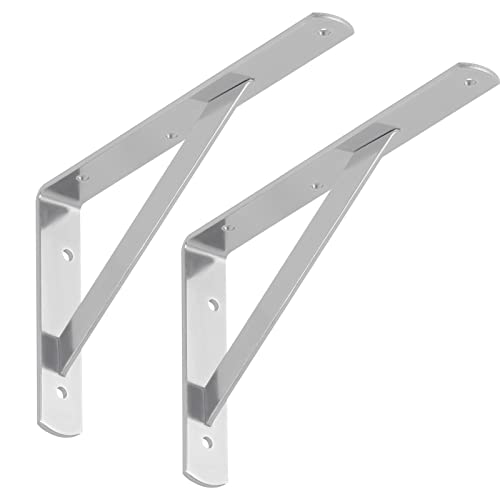 SOTECH 2er Set Regalkonsolen (250 x 150 x 30 mm, verzinkt, pulverbeschichtet), Regalträger mit Querstrebe zur Stabilisierung von SOTECH