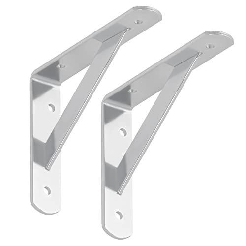 SOTECH 6er Set Regalkonsolen (150 x 125 x 30 mm, verzinkt, pulverbeschichtet), Garderobenkonsolen mit Querstrebe zur Stabilisierung von SOTECH