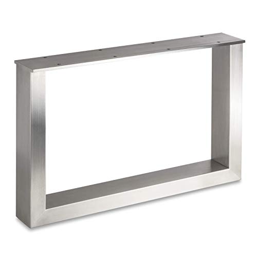 Exklusives Tischgestell KUFE ECHT Edelstahl/Profil 80 x 40 mm/Höhe: 400 mm/Tiefe: 600 mm höhenverstellbar Couchtisch-Untergestell Rahmengestell von SO-TECH® von SOTECH