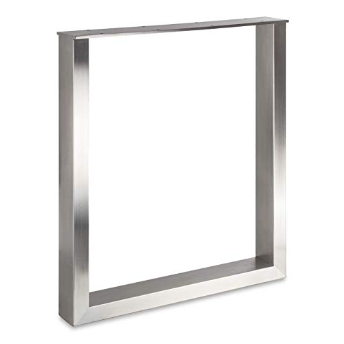 SOTECH Tischgestell KUFE ECHT Edelstahl/Profil 80 x 40 mm/Höhe: 720 mm/Tiefe: 600 mm höhenverstellbar Tisch-Untergestell Rahmengestell von SOTECH
