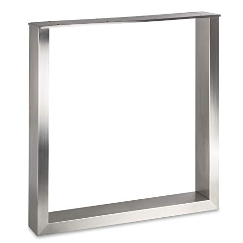 SOTECH Tischgestell KUFE ECHT Edelstahl/Profil 80 x 40 mm/Höhe: 720 mm/Tiefe: 700 mm höhenverstellbar Tischuntergestell Tischkufe Tischbein Tischfuß von SOTECH
