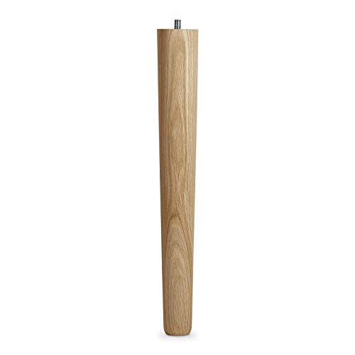 Tischbein Eiche roh H 420 mm/Ø 60/40 mm mit Gewindestift M10 / Ideal für Möbel & Couch-Tische/Holzbein Couchtisch Tischfuß Holz Möbelfuß von SO-TECH® von SOTECH