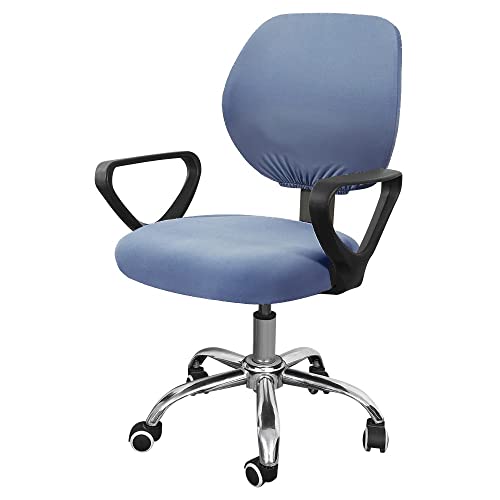 Souarts Hussen Bezug für Bürostuhl Bürostuhl-Bezug Abnehmbare Elastische Universal Stuhlhussen Stuhlbezug Computerstuhl Schreibtischstuhl Drehstuhl Office Chair Abdeckungen (1PC, Grau-blau) von Souarts