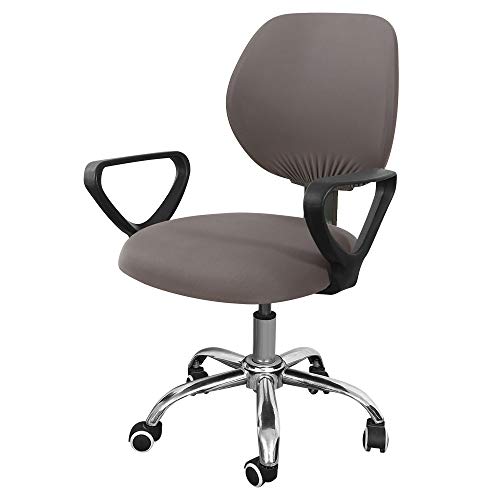 Souarts Hussen Bezug für Bürostuhl Bürostuhl-Bezug Abnehmbare Elastische Universal Stuhlhussen Stuhlbezug Computerstuhl Schreibtischstuhl Drehstuhl Office Chair Abdeckungen (1PC, Silbergrau) von Souarts