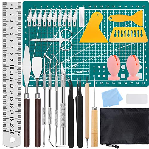 Souarts Vinyl Jäten Werkzeuge Plotter zubehör, DIY Bastelwerkzeug Set Pinzette Unkrautvernichter Schaber Spatel für DIY transferfolie Cameos, Beschriftung, Geschenke DIY Machen (31PCS) von Souarts