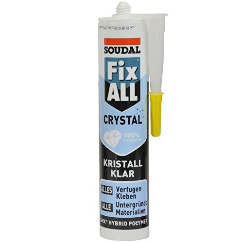 Kleb- Dichtstoff FIX ALL CRYSTAL 290ml kristallklar Spar- Set (3) von Soudal