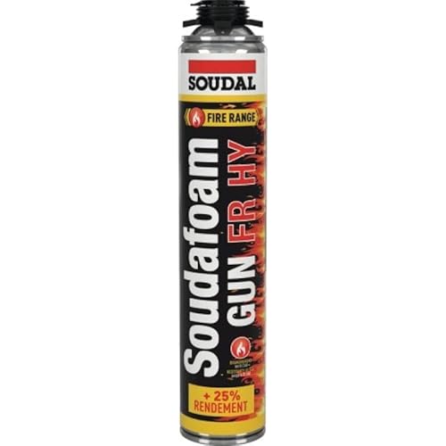 Soudafoam FR HY Gun - Flammhemmend Spritzbarer PU-Schaum - Soudal - 0.75L von Soudal
