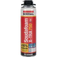 Soudal 1K Montageschaum Soudafoam Gun X-tra 750 B2 Pistolenschaum grau 500 ml von Soudal