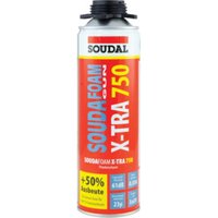 Soudal 1K Montageschaum Soudafoam Gun X-tra 750 B2 Pistolenschaum grau 500 ml von Soudal