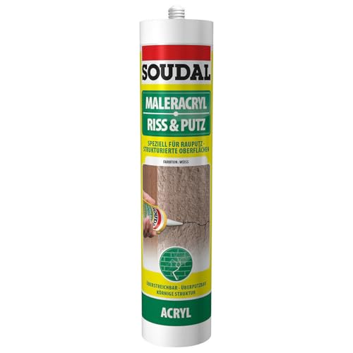 Soudal 280 ml Kartusche Spachtel Acryl Struktur Maleracryl Weiß Riss & Putz von Soudal