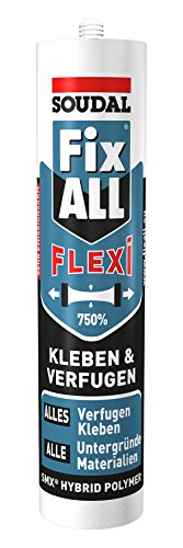 Soudal Fix ALL Flexi, für alle Anwendungen im Bereich Kleben und Verfugen, Kartusche: 290ml, Farbe: Grau von Soudal