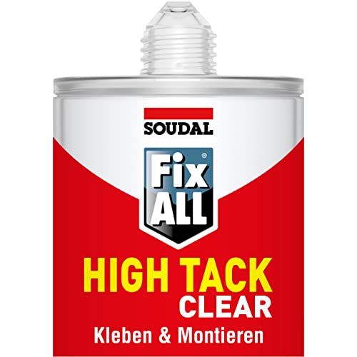 Soudal High Tack, für Hochleistungs-Verklebungen aller Art, Kartusche: 290ml, Farbe: Kristallklar von Soudal