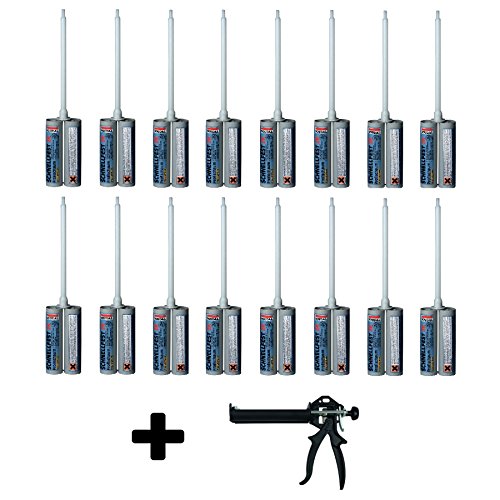 Soudal Kombiset 16x 2K-Schnellfest Zargenschaum á 210ml + 2K Pistole DM21-Metall von Soudal