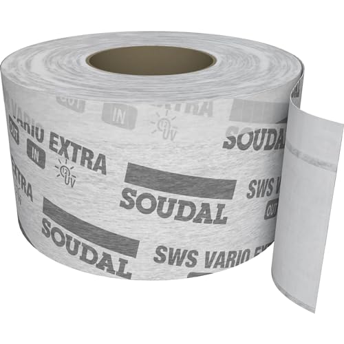 Soudal SWS Vario Fensterband Anschlussband Fensterdichtband Extra Vollflächig Selbstklebend Innen Aussen Luftdicht Schlagregendicht Breite 70-150mm 30m Rolle (70mm) von Soudal