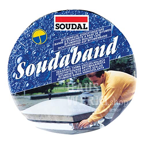 Soudal Soudaband Aludichtband Bitumenband Dachband Gr.100mm x 10m-> alu, selbstklebend, wasserdicht von Soudal