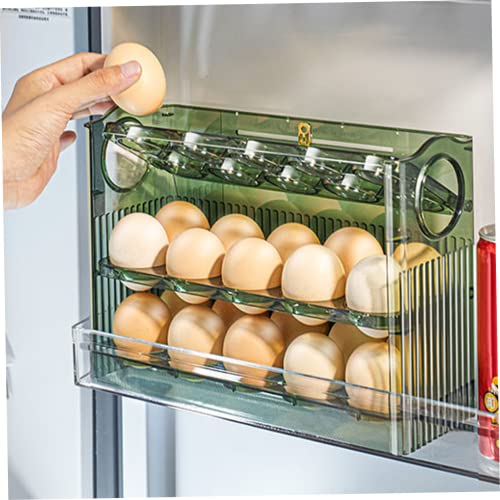 Eierhalter für den Kühlschrank 3 Schicht Eierspeicher mit Griff, Eierspeicher kreativer Flip -Box, Flip -Eierschalenbehälter, Frischei -Arbeitsplatte, wiederverwendbares, vielseitiges Eierschale (klar von SouiWuzi