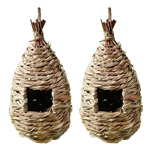 Gewebter Vogelnest, gewebter Vogel Nest Hummingbird Haus Hängende Vogelhütte für Vogel Lebensraum Outdoor Gartendekoration 2pcs gewebte Vogel Nest von SouiWuzi