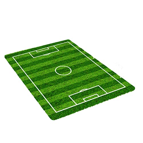 SouiWuzi Fußballfeld Teppich, Fußballfeldmatte, Fußballfeld Teppich Flanell Schlafzimmer Bodenmatte für Kinder Spielen Matte für Wohnkultur von SouiWuzi