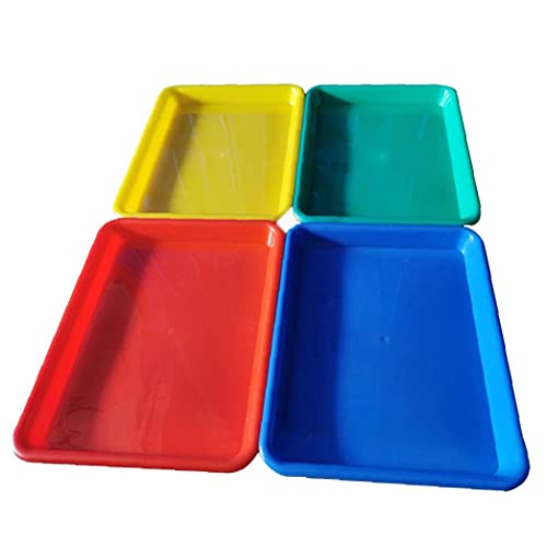 SouiWuzi Kunststoffschale Handwerk Kunst Aktivitätsfach Rechteckiger Multicolor-Aufbewahrungsbox Tee-Tablett 4pcs-Handwerksablage von SouiWuzi