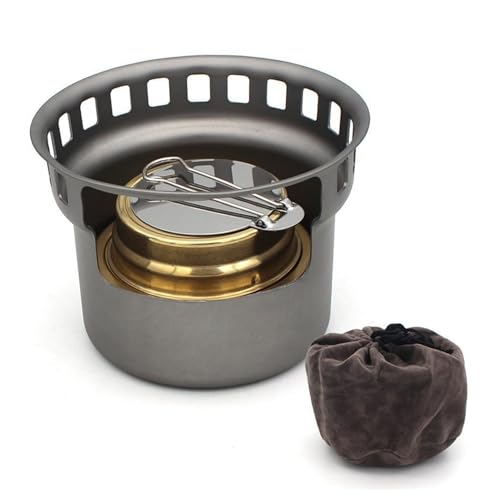 Titan Alkoholherd Spirit Burner Outdoor Holzofen mit Ständer Klammern Camping Multi-Fuels Ultraleicher Rucksack (nur Ofen), Alkoholheizung, Alkoholheizung von SouiWuzi