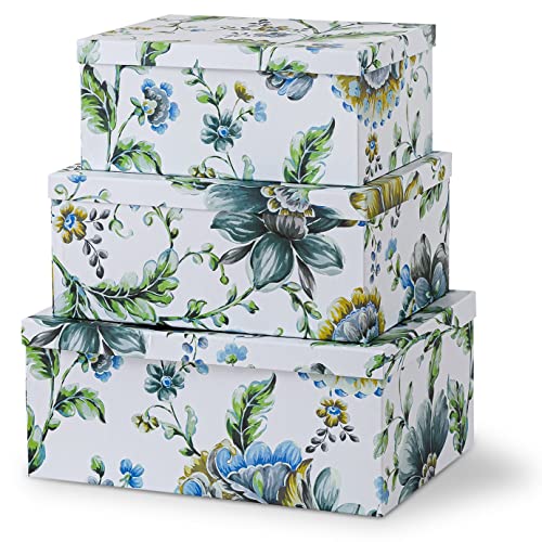 Soul & Lane Breezy Bloom Aufbewahrungsboxen mit Deckel, Blumenmuster, 3er-Set: Aufbewahrungsboxen für Erinnerungsstücke, dekorative Foto-Aufbewahrungsbehälter, Blumen-Karton, Andenkenbehälter Soul & Lane Breezy Bloom Aufbewahrungsboxen mit Deckel, Blumenmuster, 3er-Set: Aufbewahrungsboxen für Erinnerungsstücke, dekorative Foto-Aufbewahrungsbehälter, Blumen-Karton, Andenkenbehälter von Soul & Lane