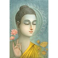 Buddha in Meditation Ölgemälde Handgemalt Auf Leinwand G | Ohne Rahmen von SoulSpaze