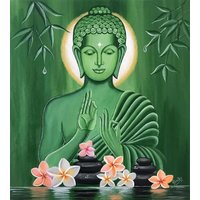 Buddha in Meditation Ölgemälde Handgemalt Auf Leinwand I | Ohne Rahmen von SoulSpaze