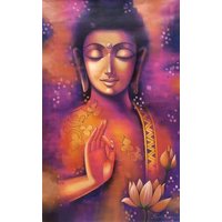 Buddha in Meditation Ölgemälde Handgemalt Auf Leinwand J | Ohne Rahmen von SoulSpaze