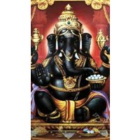 Lord Ganesha C Handgemaltes Gemälde Auf Leinwand Ohne Rahmen von SoulSpaze