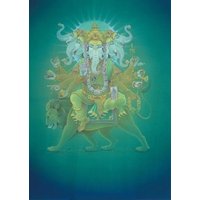 Lord Ganesha E Handgemaltes Gemälde Auf Leinwand Ohne Rahmen von SoulSpaze